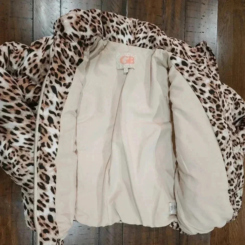 GB women's puffer jacket leopard print size M New - Picture 6 of 12